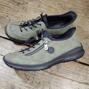 Rieker Sz 8.5 EU 40 Sneakers Kitty Cinch Comfort Shoes Green Antistress